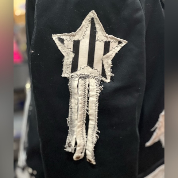 Black blazer with star in denim and fabric - Picture 10 of 10